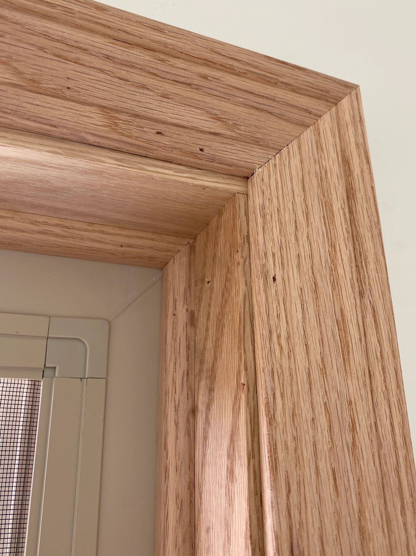 Wooden door frame close up detail